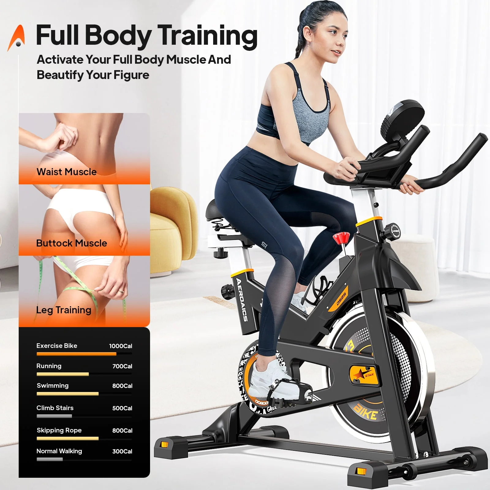 pooboo Exercise Bike Magnetic Resistance Indoor Cycling Bike for Home Cardio Workout Cycle Bike Training 360lbs