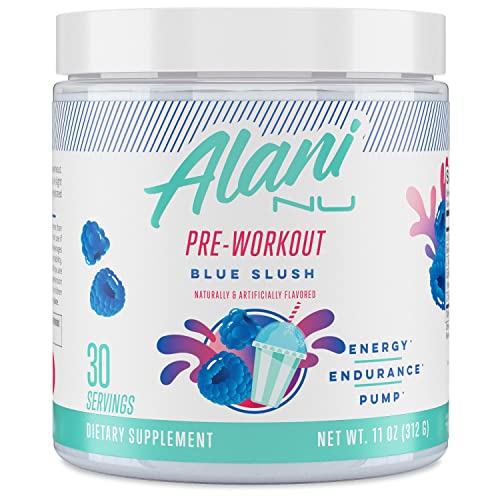 Alani Nu Pre Workout Powder Blue Slush | Amino Energy Boost | Endurance Supplement | Sugar Free | 200mg Caffeine | L-Theanine, Beta-Alanine