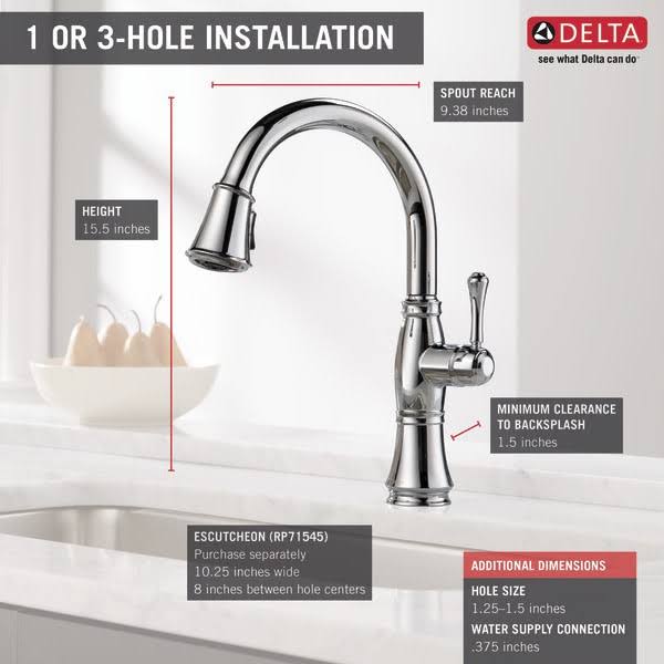 Delta 9197-CZ-DST Cassidy Single Handle Pull Down Kitchen Faucet - Champagne Bronze