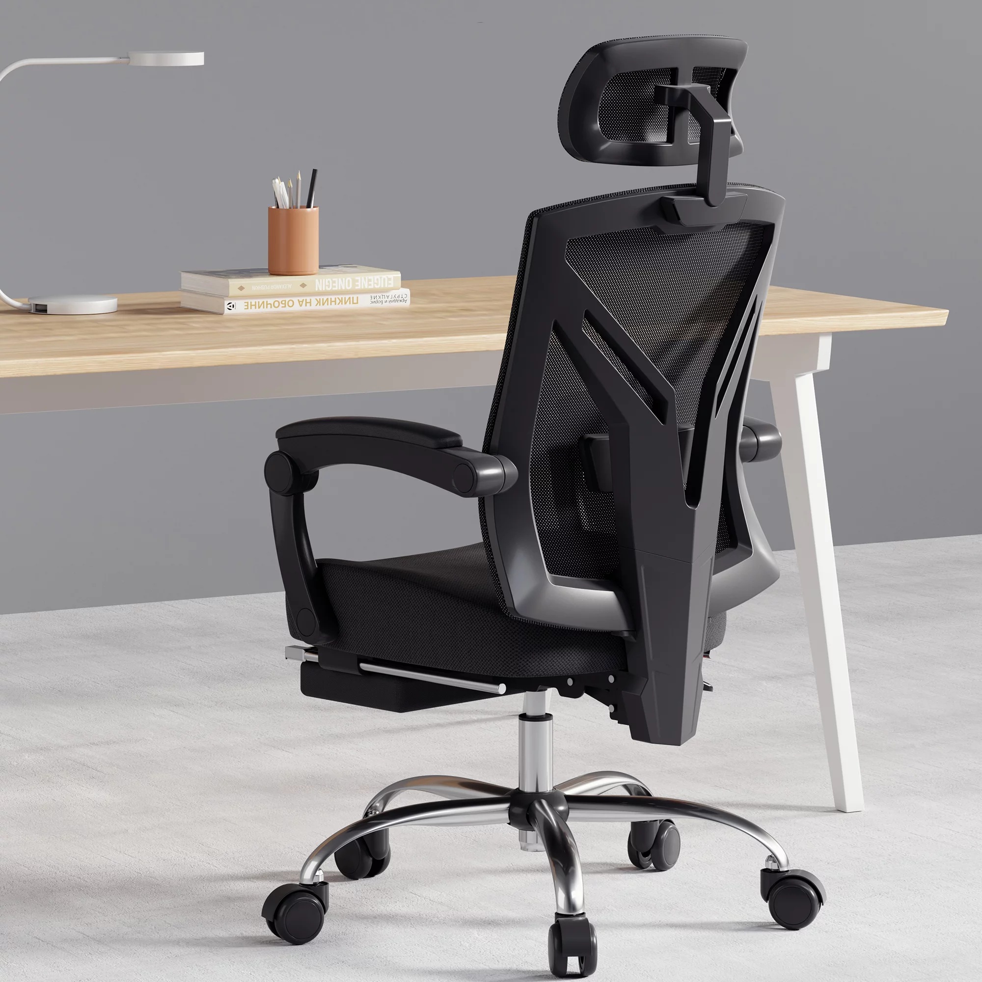 Hbada Ergonomic Office Recliner Chair - High-Back Desk Chair Racing Style with Lumbar Support - Height Adjustable Seat