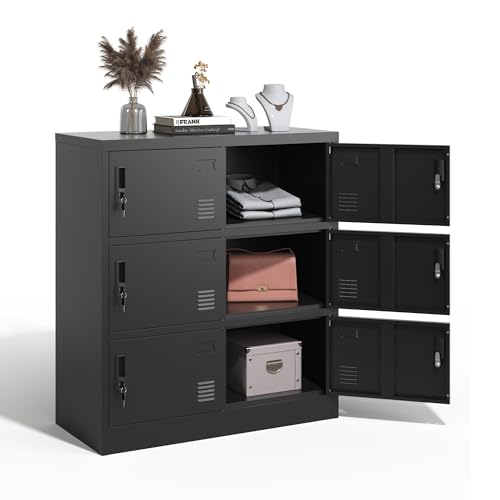 6 Doors Metal Lockers for Employees 72" H Storage Cabinet Lockable Locker with Shelves Steel Storage Locker for Gym School Office Home Requires