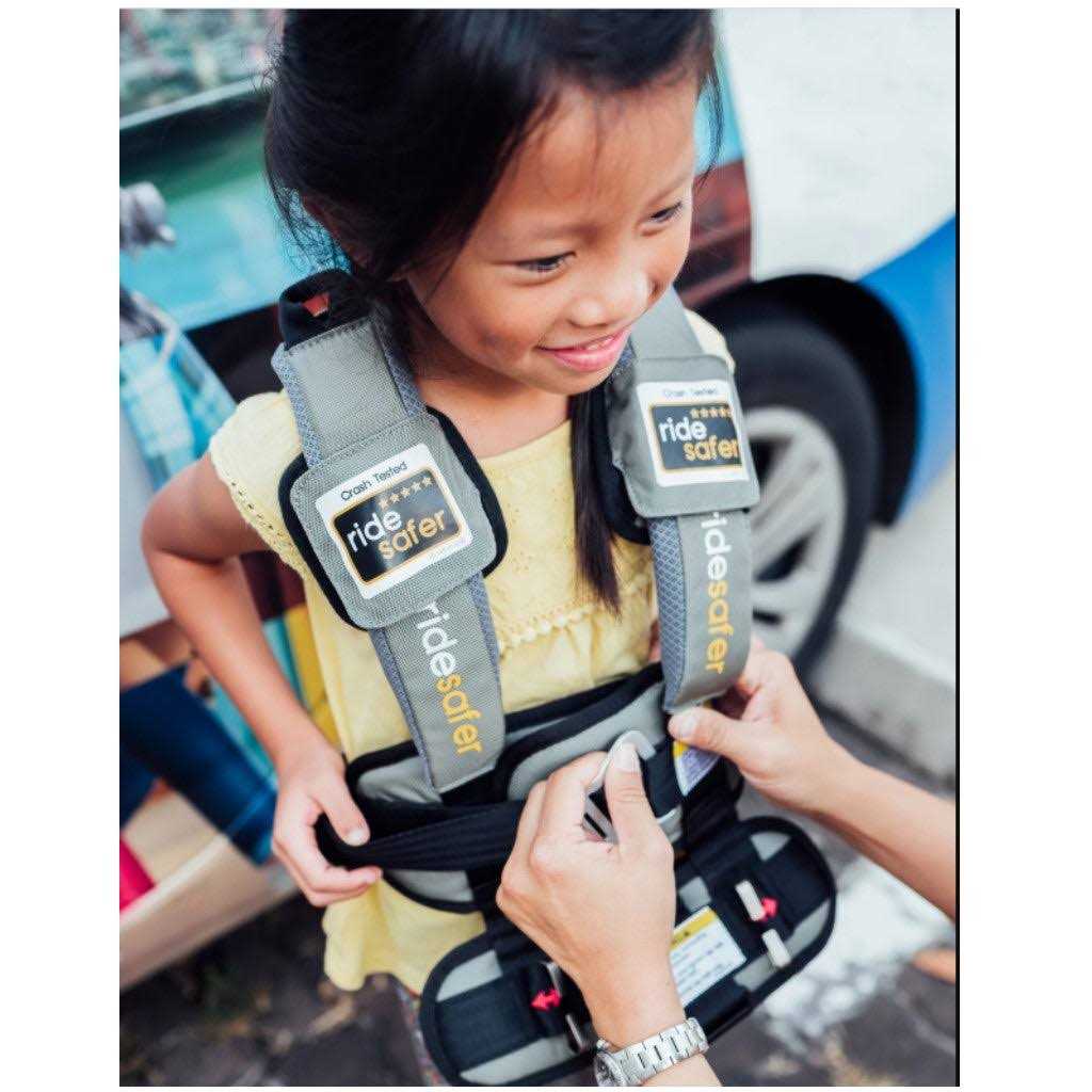 RideSafer Ride Safer Travel Vest with Zipped Backpack-Wearable, Lightweight, Compact, and Portable Car Seat. Perfect for Everyday use or Rideshare