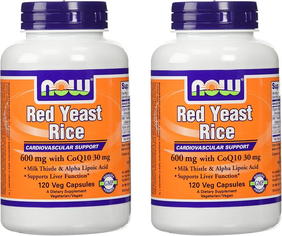 NOW Foods 600mg Red Yeast Rice & 30mg Coq10, 120 caps (pack of 2) - Kansas Nuitrition - HNZSDS