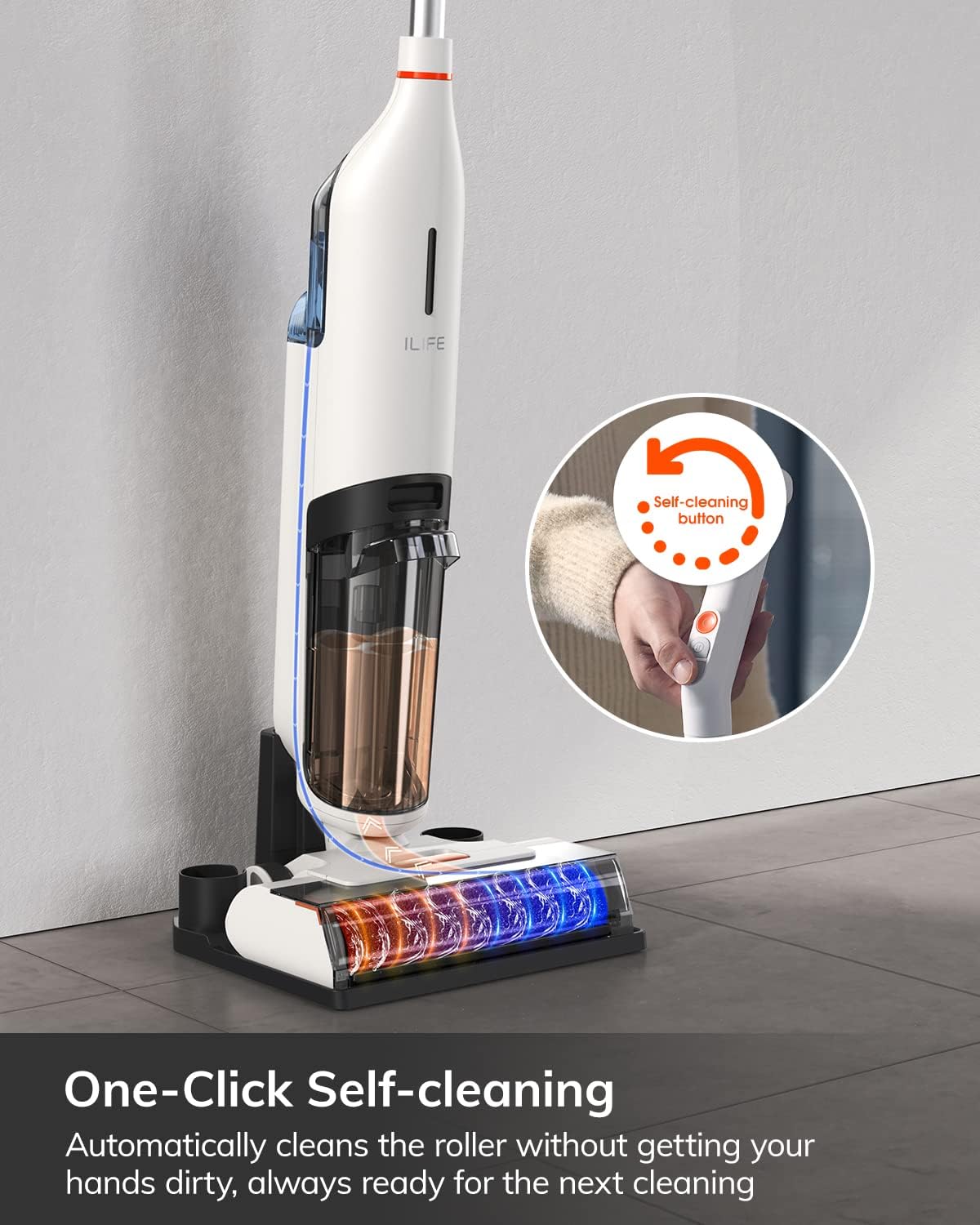 ILIFE W90 Cordless Wet Dry Vacuum Cleaner, All in One Vacuum Mop Hardwood Floor Cleaner