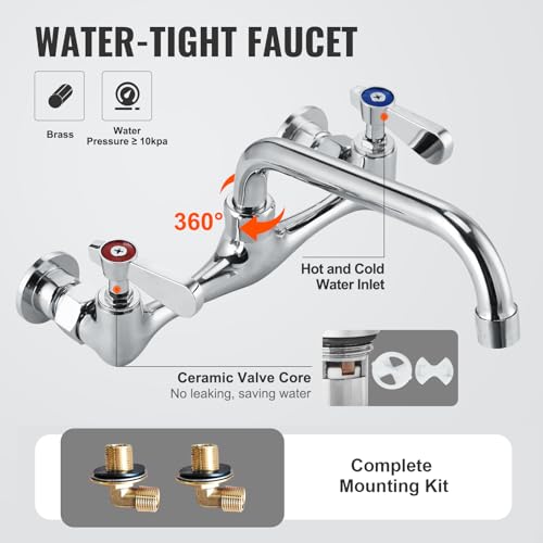 VEVOR Stainless Steel Prep & Utility Sink, 1 Compartment Free Standing Small Sink Include Faucet & legs
