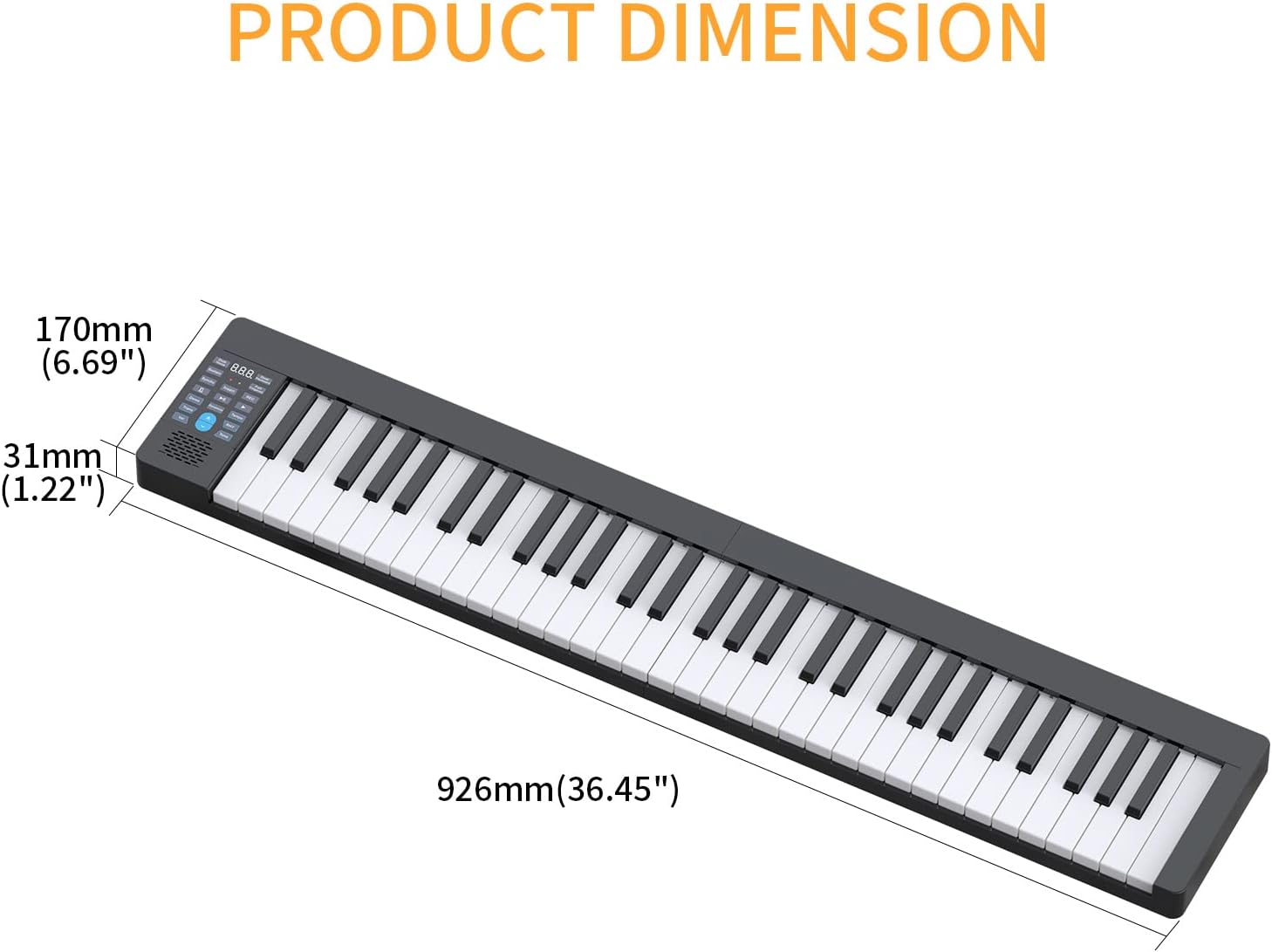 KONIX 61 Keys Keyboard Piano for Beginners, Electric Piano with MIDI Function, Portable Piano with 129 Tones, 128 Rhythms, 30 Demo Songs