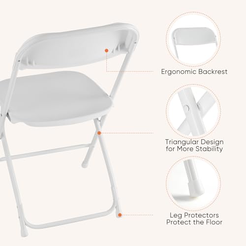 Sweetcrispy Folding Chair 12 Pack, Leather Padded Folding Chairs, Sturdy Metal Foldable Chairs, Easy to Use and Store, Outdoor and Indoor, for Home