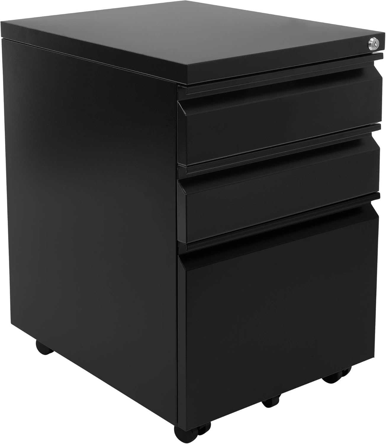 MOUNT-IT! Mobile File Cabinet with 3 Drawers | Under Desk Rolling Storage with Lock for Supplies, Files, and Materials
