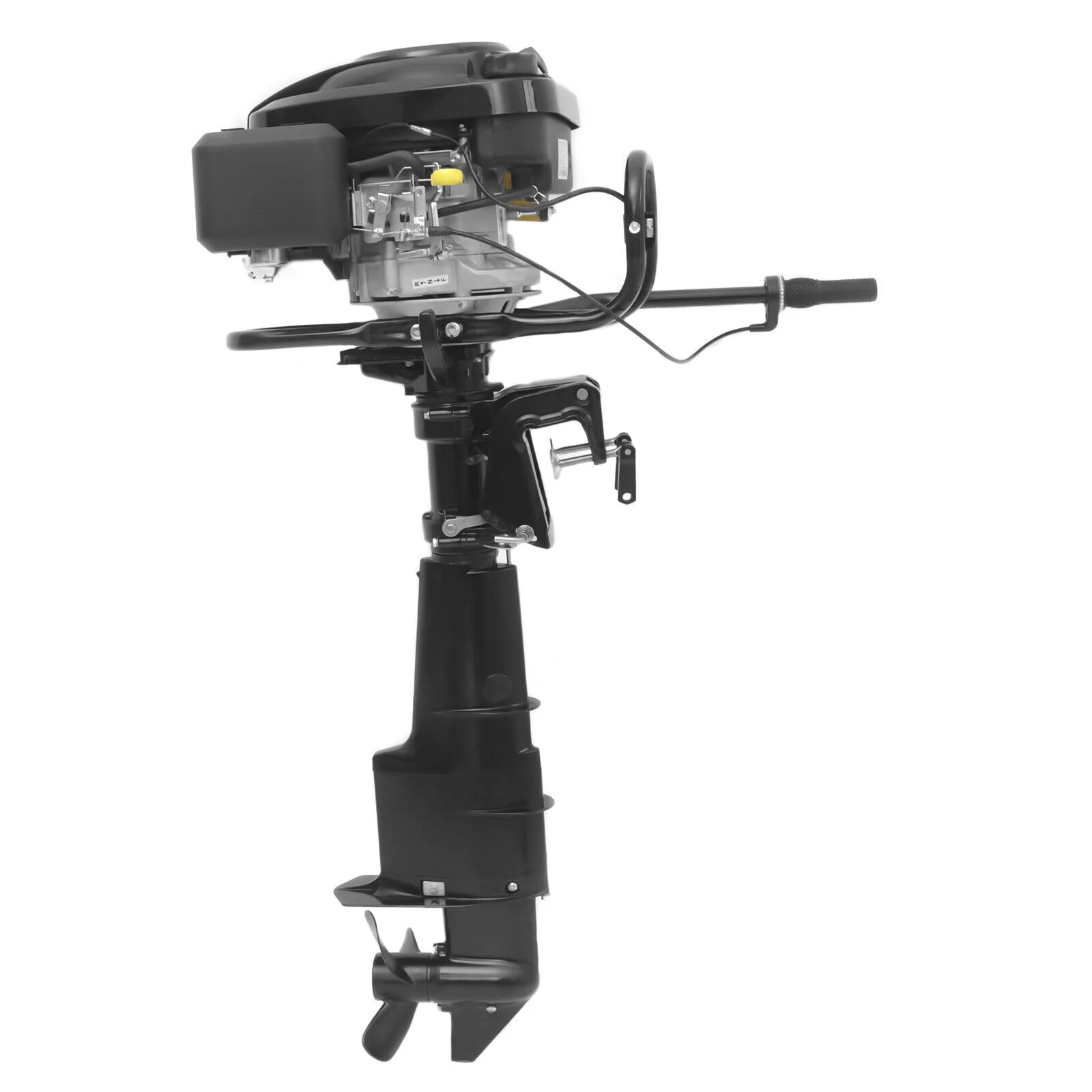 Miumaeov 4 Stroke 7.5HP Heavy Duty Outboard Motor 196CC Trolling Boat Engine Motor G-a-s-o-l-i-n-e Outboard Motor for Fishing Aquaculture Outdoor