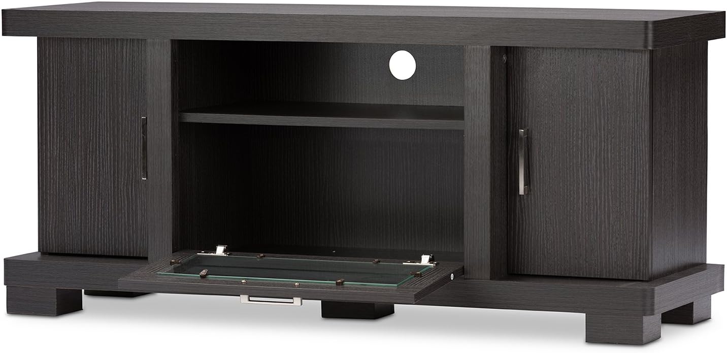 Baxton Studio Wholesale Interiors Viveka Dark Brown Wood TV Cabinet with 2 Doors, 47
