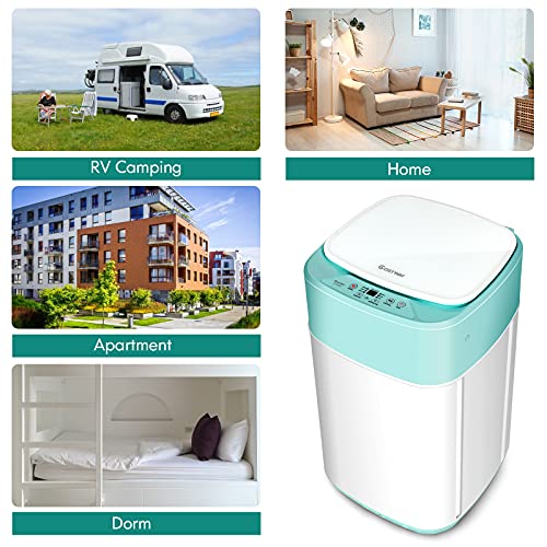 COSTWAY Portable Washing Machine, Built-in Drain Pump, 8Lbs Capacity, Full-Automatic washer with 6 Programs, 6 Water Levels, Child Lock