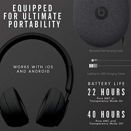 Beats Solo Pro Wireless Noise Cancelling On-Ear Headphones - Apple H1 Headphone Chip, Class 1 Bluetooth, 22 Hours of Listening Time