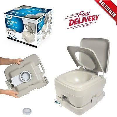 Camco 2.6 Gallon 2.6-Gallon Portable Travel Toilet-Designed for Camping, RV