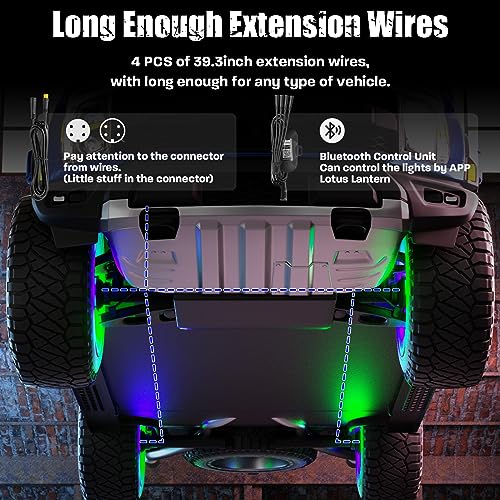 SUNPIE Wheel Lights for Truck - Universal 14.5’’ RGB Rim Light for Car/SUV