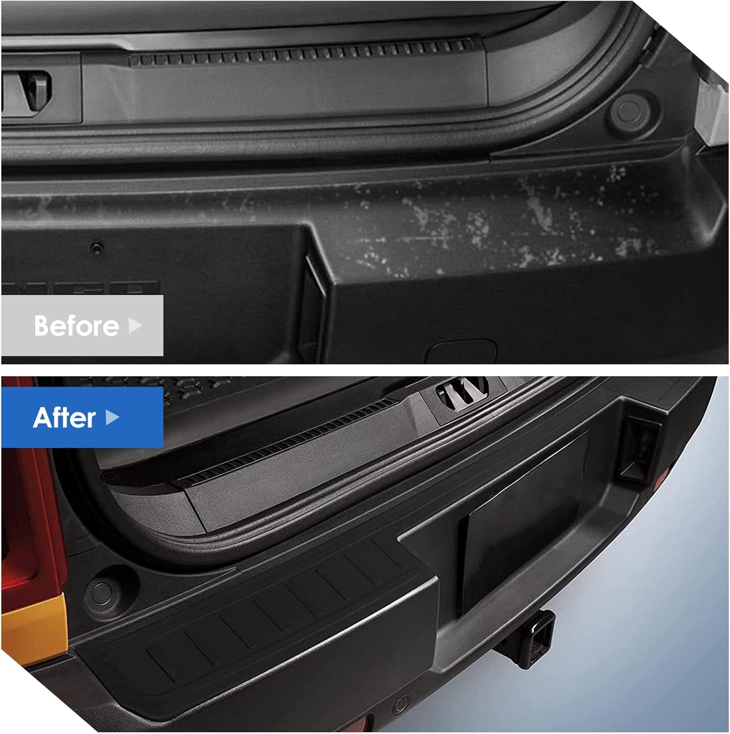 Car Bumper Guard Compatible with 2021 2022 Ford Bronco Sport Accessories Scratch Resistant Exterior Rear Trunk Door Entry Protective Mat Black