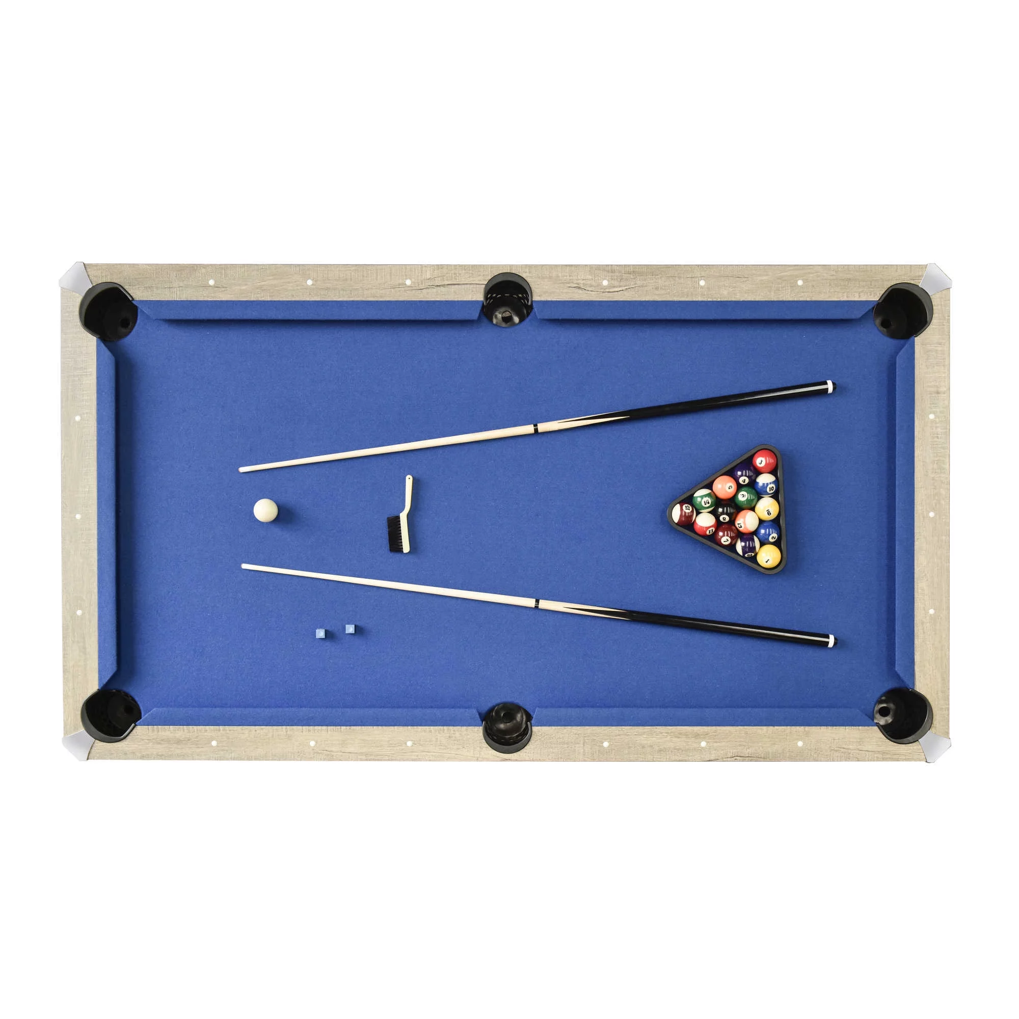Hathaway Newport 7-ft Pool Table Combo Set with Benches - Rustic Gray Finish