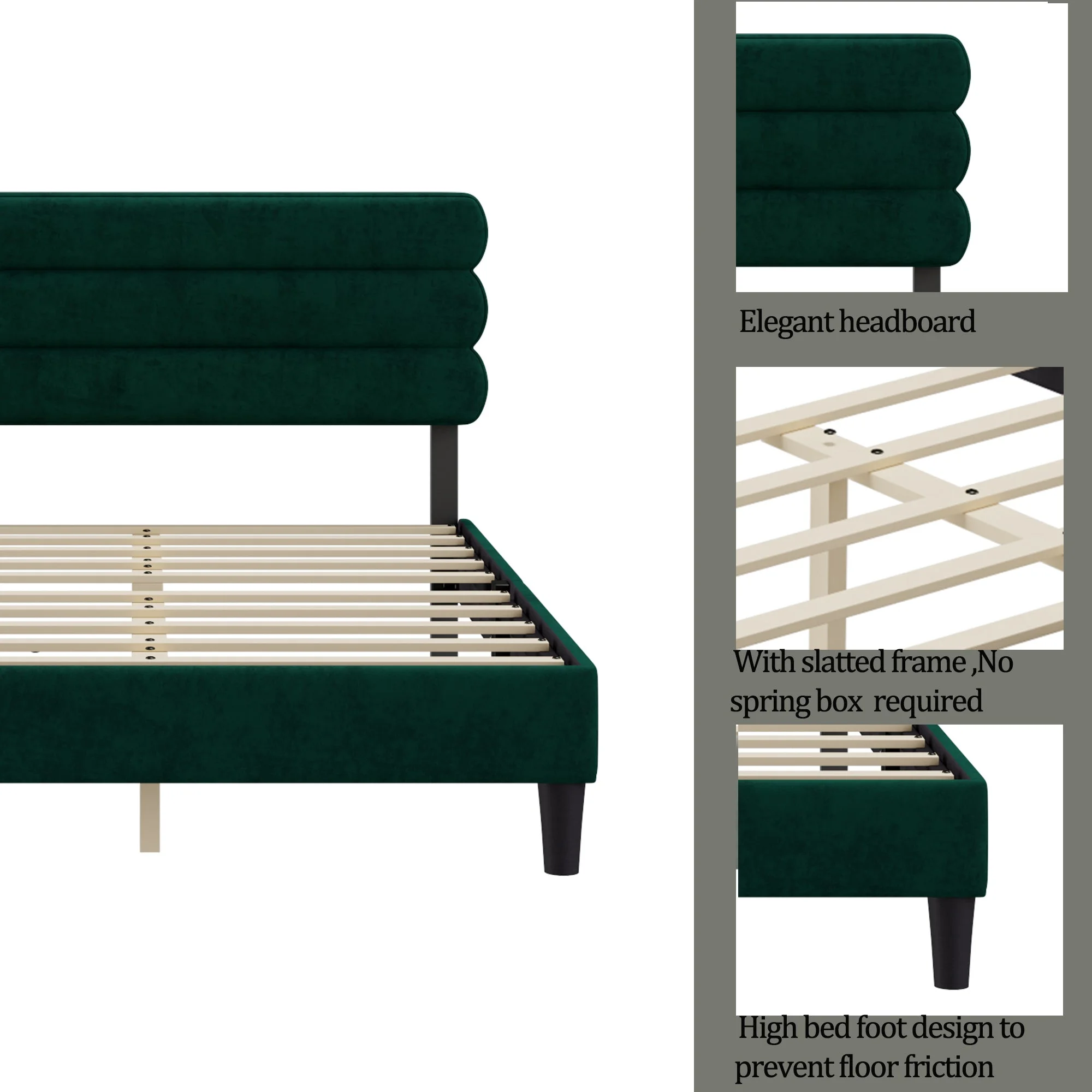 Wee Queen Size Bed Frame  - Green