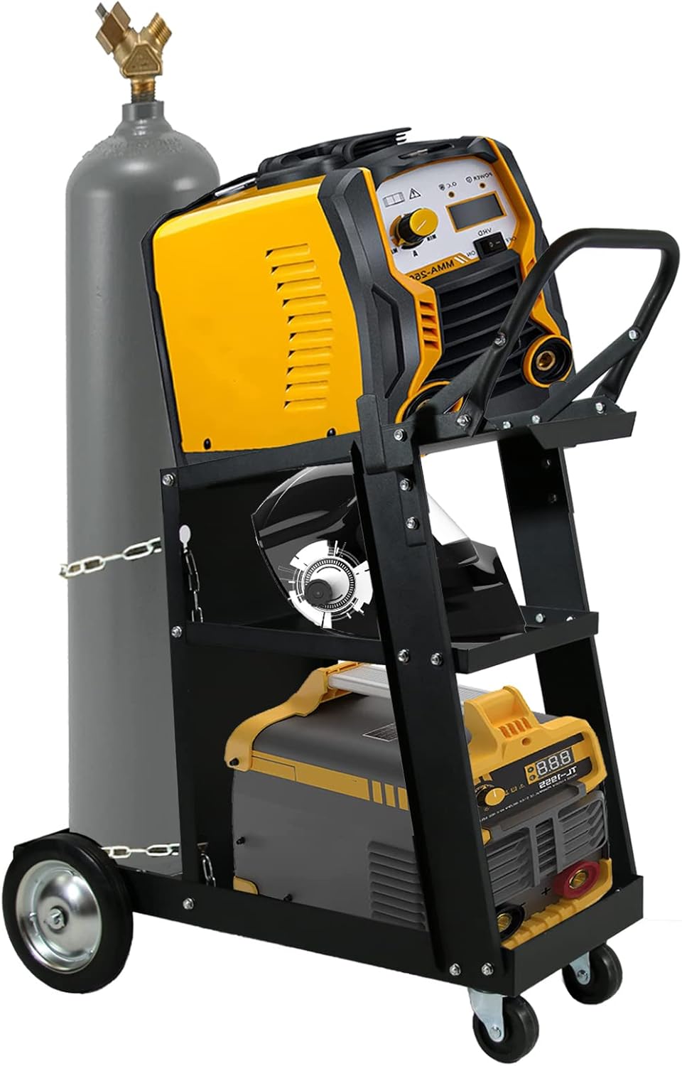 Welding Cart, Welding Carts for MIG/TIG Welder and Plasma Cutter, Black