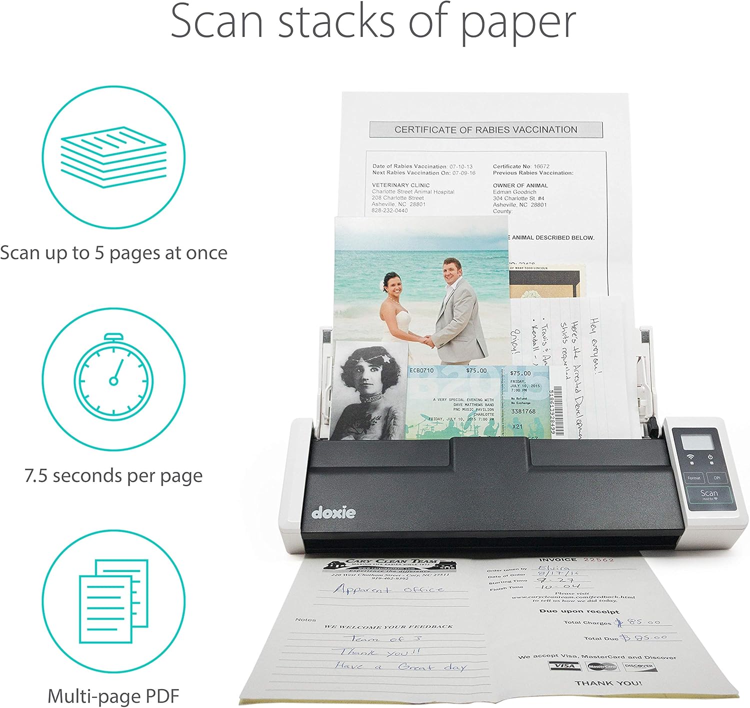 Doxie Q — Rechargeable Document Scanner with ADF and Wi-Fi
