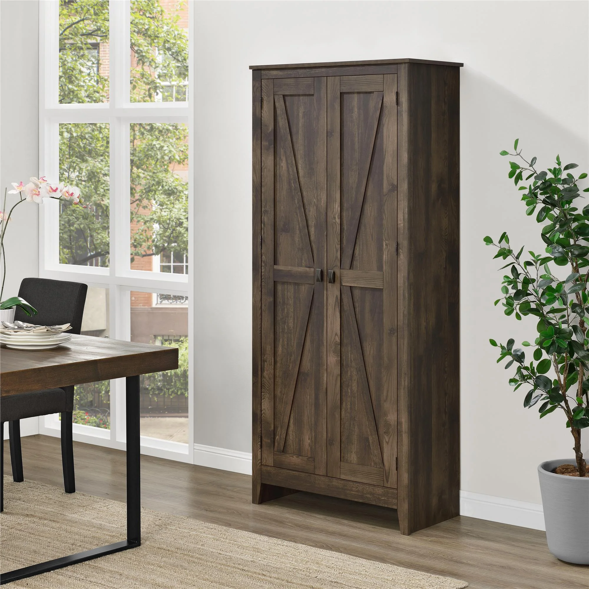 Ameriwood SystemBuild Farmington 31.5" Wide Storage Cabinet, Rustic