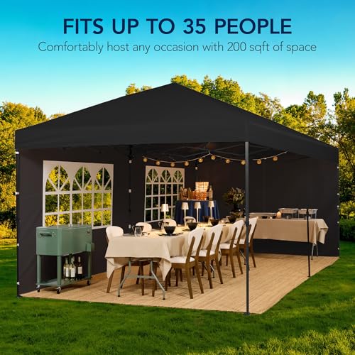 Best Choice Products 10x20 Party Tent, Heavy Duty Waterproof Large Outdoor Event Easy Pop Up Canopy Shelter w/Sidewalls, 1-Button Setup, Wheeled Case