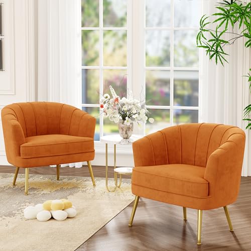 Andeworld Velvet Accent Chair, Upholstered Modern Single Sofa Side Chair