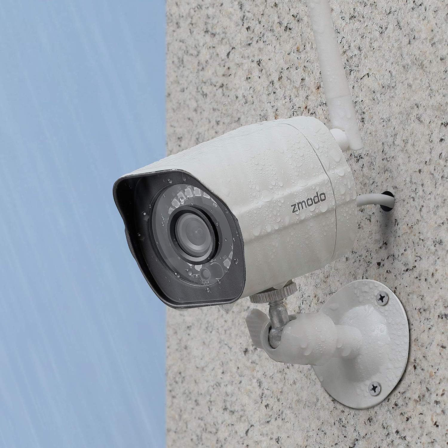 Zmodo Outdoor Wireless Security Camera System, 2 Pack 1080p Full HD Smart Home Indoor Outdoor WiFi IP Cameras with Night Vision, Compatible with Alexa