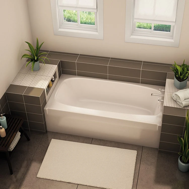 Tub 54 x 29 x 16 Inch Right Drain Outlet White AcrylX Rectangle 33 Gallons