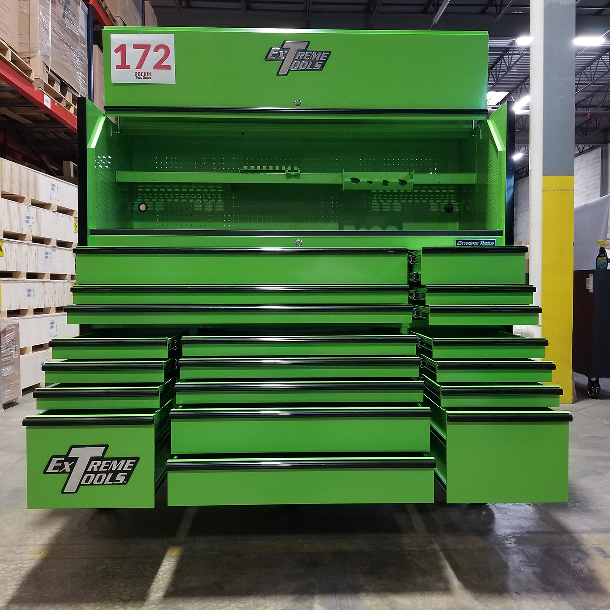 used toolboxScratch & Dent, Extreme Tools 72 x 30 19 Drawers Roller Cabinet & Power Hutch Combo C ShowRoom Demo