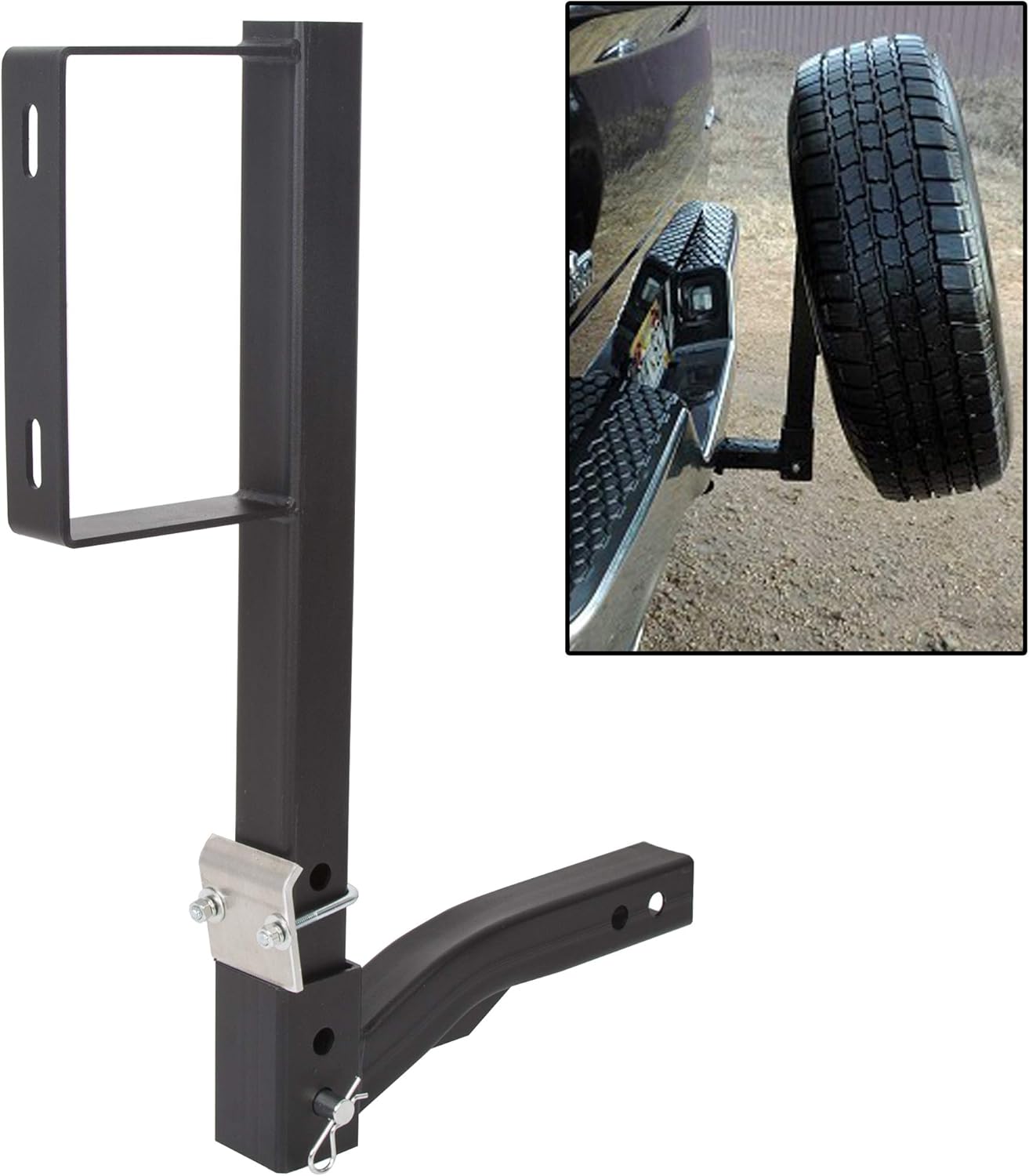 KUAFU RV Truck Spare Tire Mount Rack Carrier Heavy Duty Steel Powder Coated Tire Rack