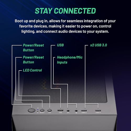 Skytech Gaming Nebula Gaming PC Desktop – AMD Ryzen 5 3600 3.6 GHz, NVIDIA GTX 1650, 500GB NVME SSD, 16GB DDR4 RAM 3200, 600W Gold PSU, 11AC Wi-Fi