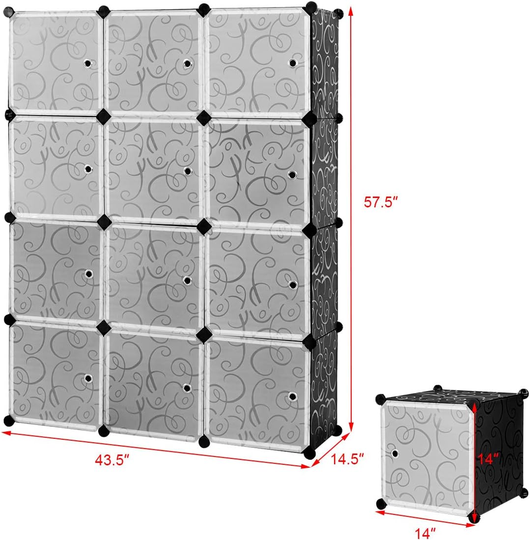 Tangkula Cube Storage Organizer, Cube Closet Storage Shelves, DIY Plastic PP Closet Cabinet, Modular Bookcase