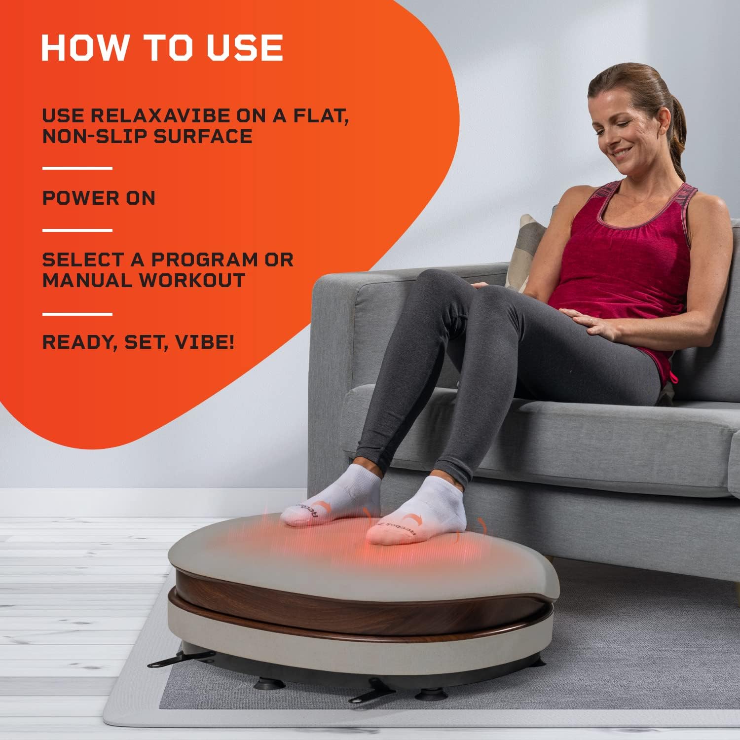 LifePro RelaxaVibe Vibration Plate Exercise Machine - Vibration Platform for Circulation & Metabolism Boost - Elegant Living-Room Vibration Machine