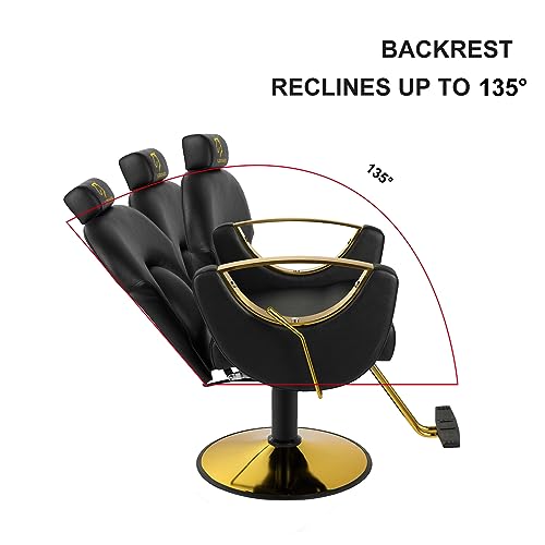 Reclining Barber Chair Salon Chair Height Adjustable Hydraulic Chair Barber Chairs Salon Hydraulic Recliner Chair Hydraulic Pump Profession Shampoo