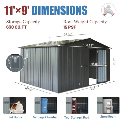 6x4 ft Small Outdoor Metal Storage Shed with Floor Frame & Lockable Door, Heightened Entry Garden Tool Shed for Backyard, Durable Galvanized Steel