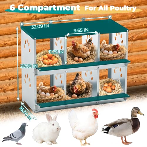 Chicken Coop Nesting Boxes, Wall Mountable Metal Chicken Nesting Box, Easy Egg Collection Roll Away Nesting Boxes Chicken