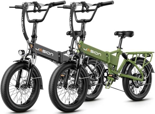 Jasion EB7 2.0/ST Electric Bike for Adults, 1200W Peak Motor 28MPH Max Speed Folding Ebike, 48V 10AH Removable Battery