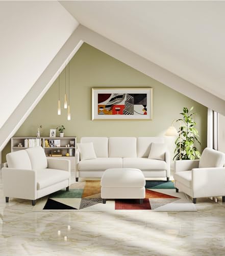 Sofa Accent Chair, 33" Reading Chair for Bedroom, Tool-Free Setup Living Room Accent Chairs, Comfy Arm Chairs Living Room, All-Wood Reading Nook