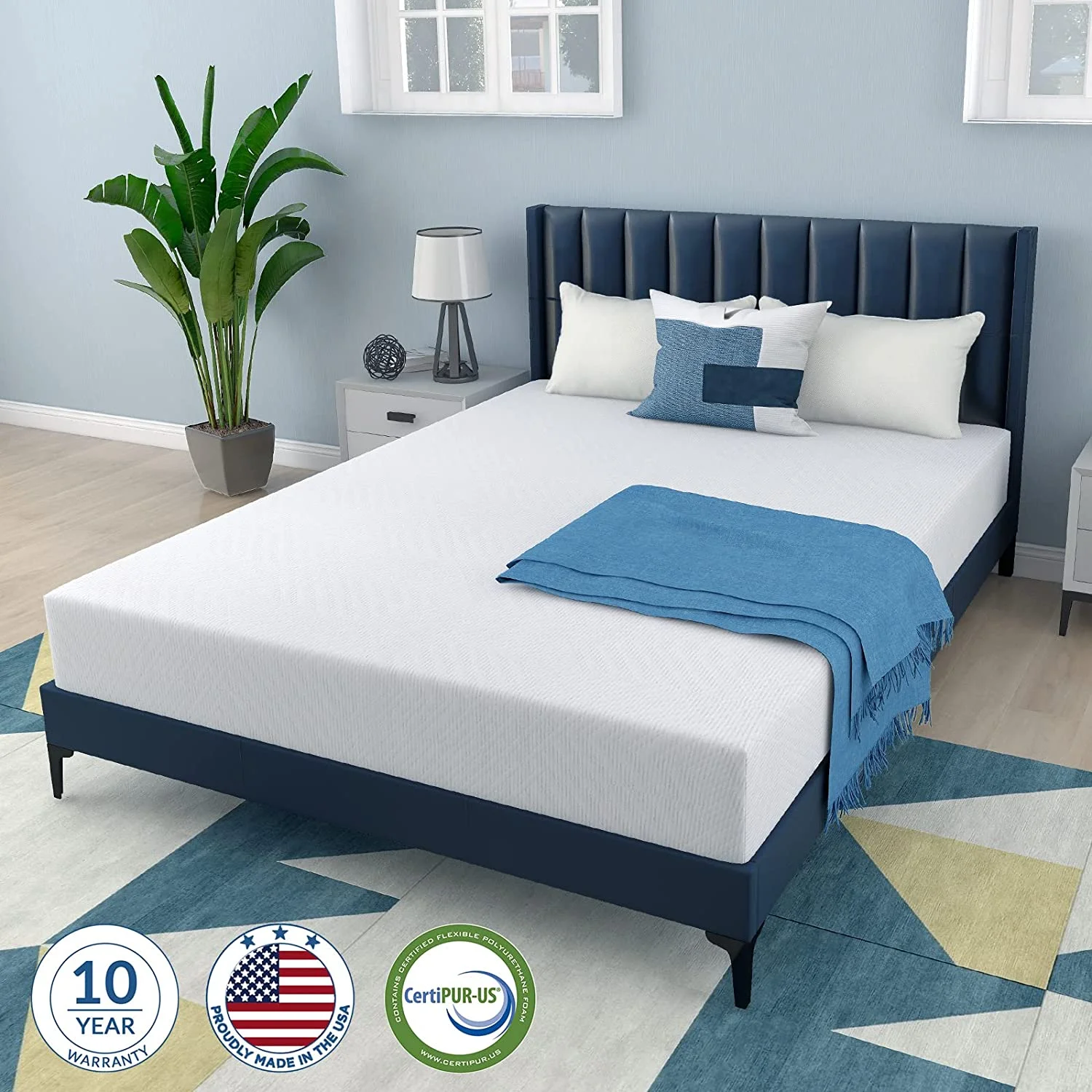 YGDU Twin Mattress, 8 Inch Memory Foam Mattress Twin Size in a Box for Bunk Bed Trundle Bed, Made in USA, Medium Firm, CertiPUR-US Certified