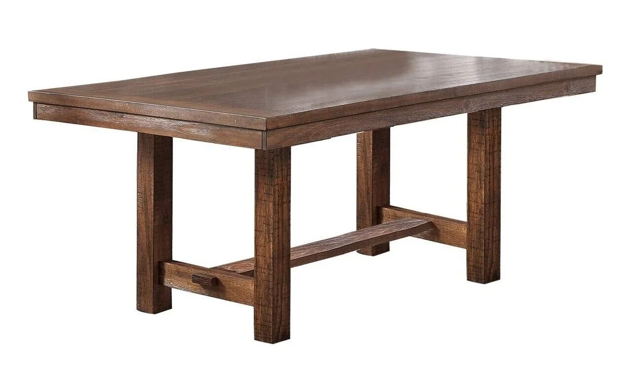 Modern Unique 7pc Dining Set Table 6x Side Chairs Cushion Upholstered Solid wood Kitchen Dining Room Furniture Natural Finish