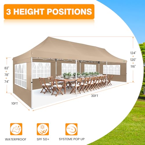 10x10 Pop Up Canopy Tent with 4 Sidewalls and Mesh Windows 2.0