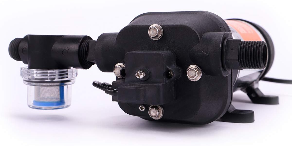 BACOENG AC110V Self Priming Water Pressure Pump, 45Psi On Demand Pump for Caravan/RV/Boat/Marine, 4.5GPM
