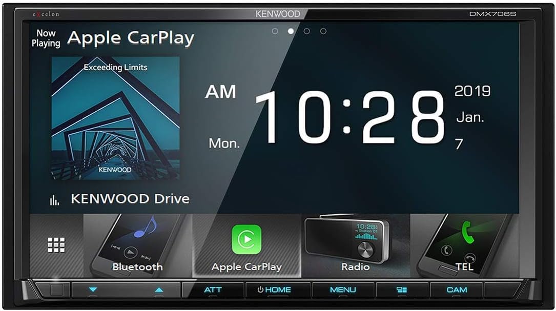 Kenwood DMX706S Digital Media Receiver with Wired CarPlay (Renewed)
