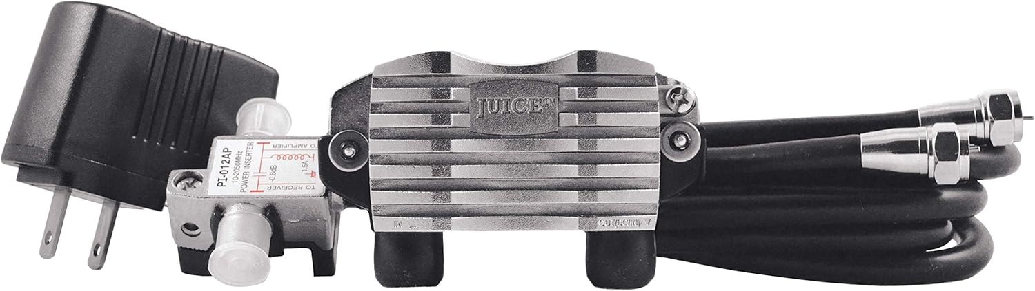 Antennas Direct ClearStream Juice VHF/UHF Low-Noise Preamplifier System, Urban, Rural, Indoor, Outdoor, Low-loss Power Inserter