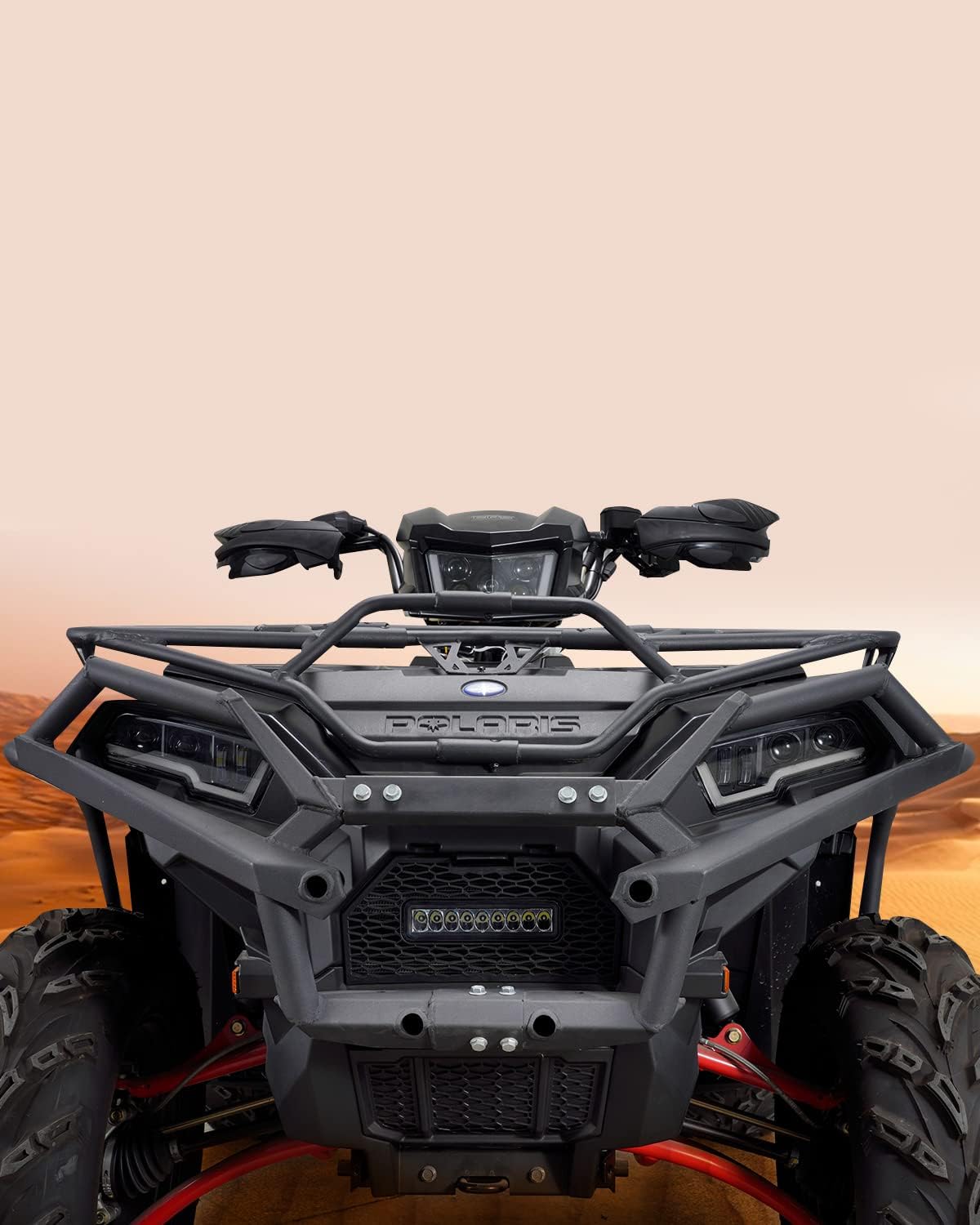 A & UTV PRO Rear Bumper Brush Guard for 2017-2022 Polaris Sportsman 850 / XP 1000,Heavy Duty Ultimate Series Steel Rear Bumper Protector Accessories