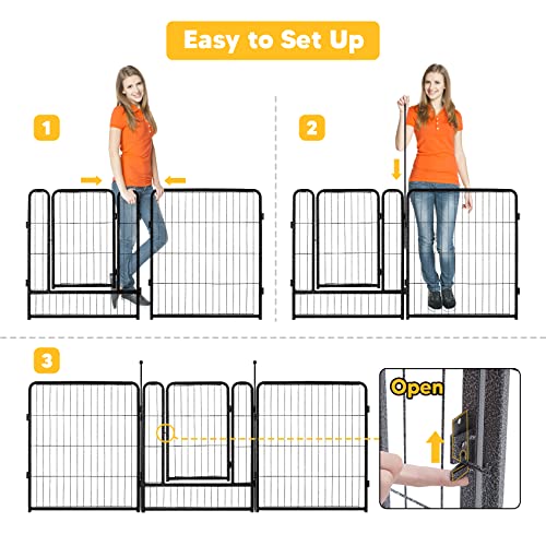 TMEE Dog Playpen, 40" Height 16 Panels Outdoor Dog Fence Pet Play Pen, Puppy Pens for Large/Medium/Small Dogs, Ideal for RV, Camping, Yard, Indoor