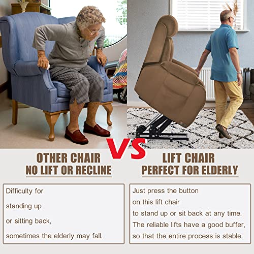Small Power Lift Recliner for Elderly, Lift Chair Recliners, Electric Recliner Chairs for Seniors, Remote Control, Adjustable, Side Pocket (Navy Blue)