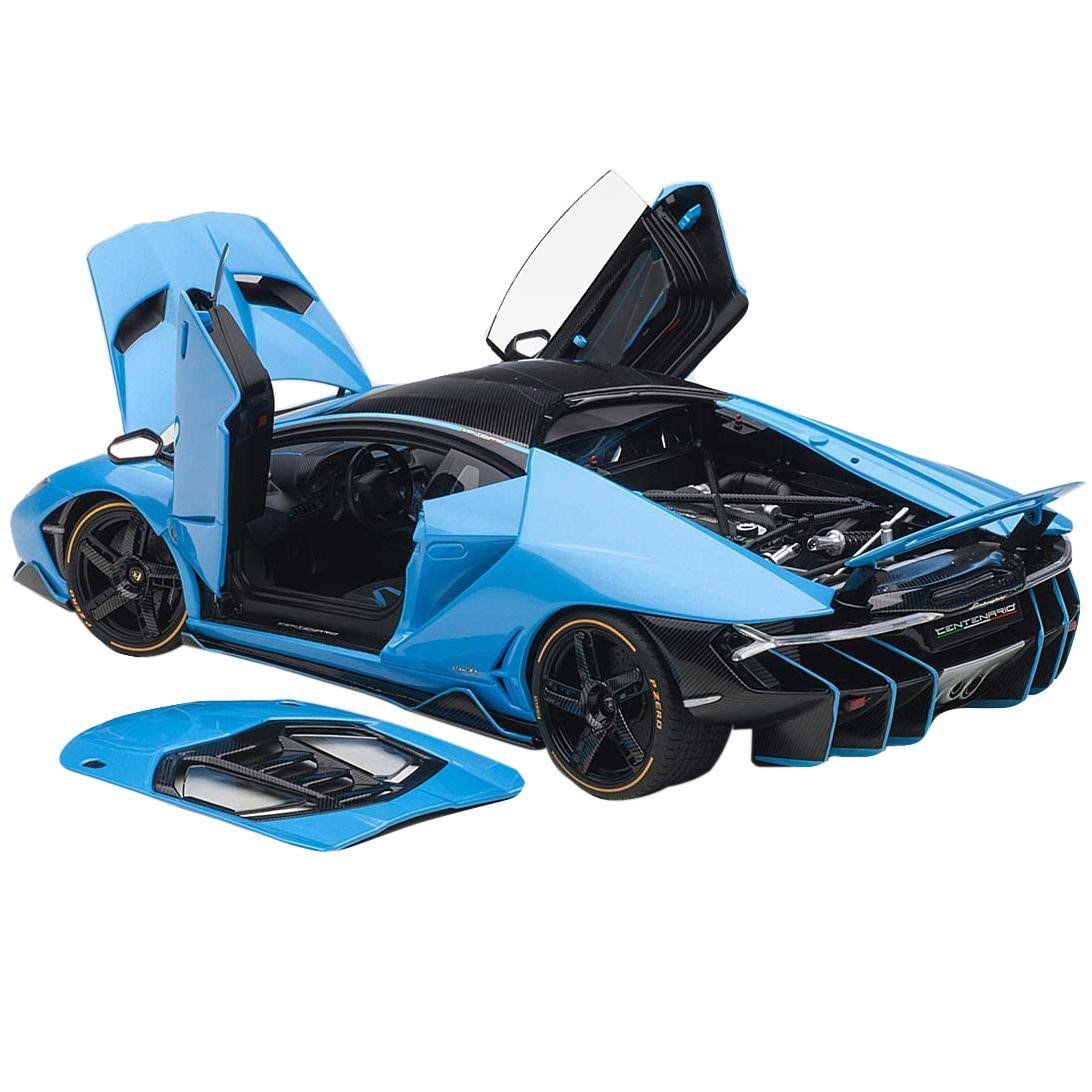 Lamborghini Centenario Pearl Blue with Carbon Top 1/18 Model Car by AUTOart 79113