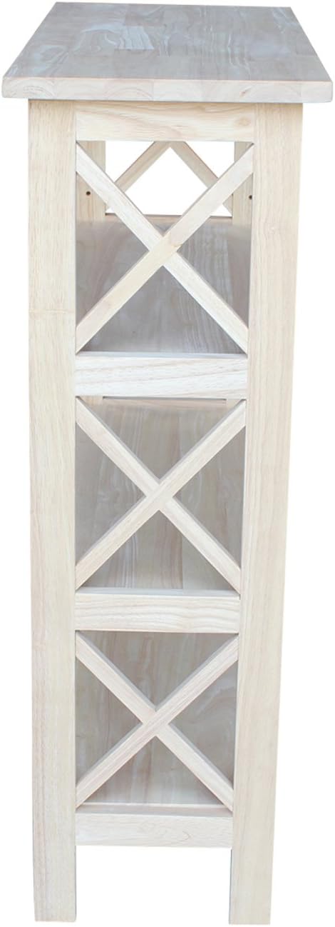 International Concepts 3-Tier X-Sided Bookcase, Unfinished