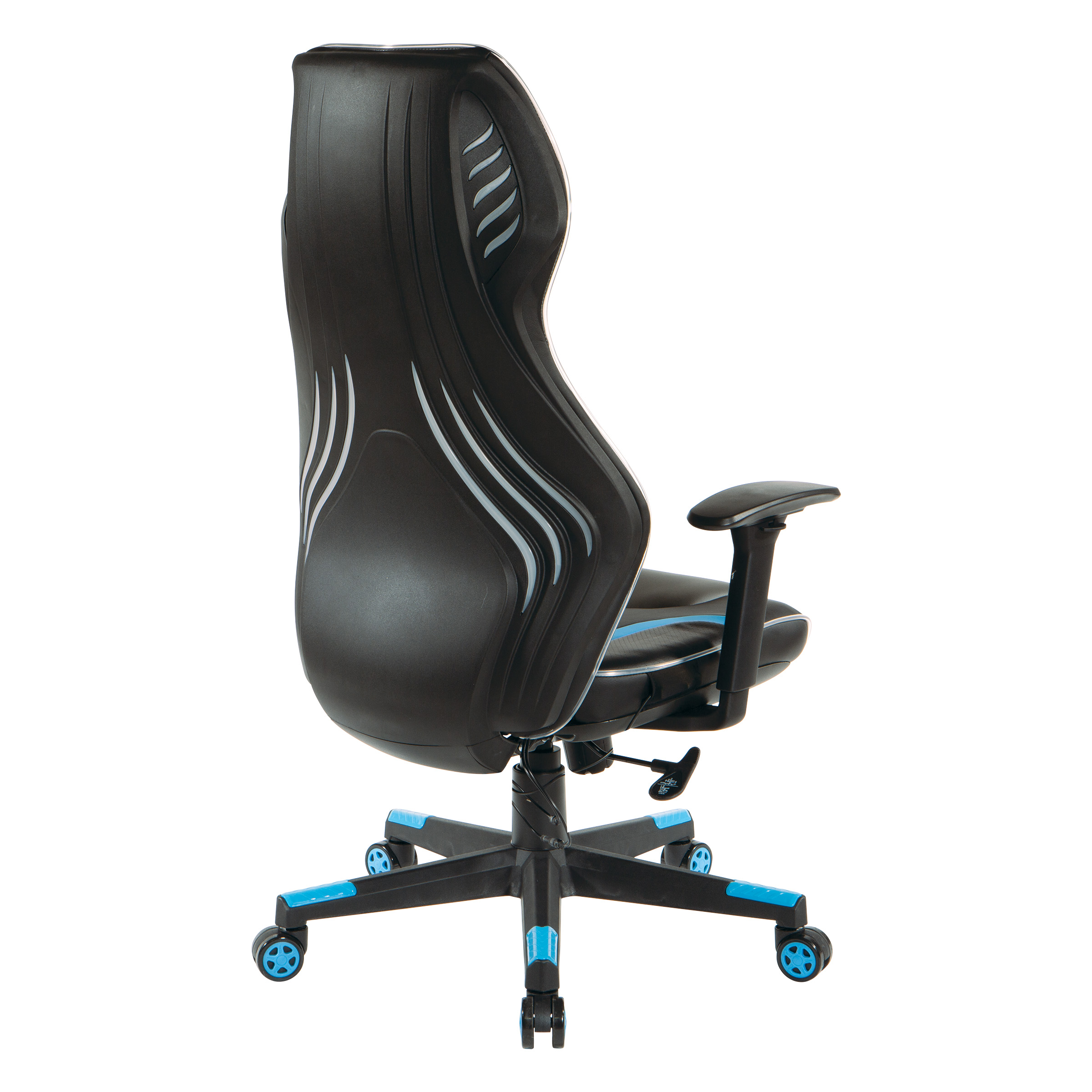 OSP Home Furnishings Lumbar Support & Adjustable Swivel Gaming Chair, Gray